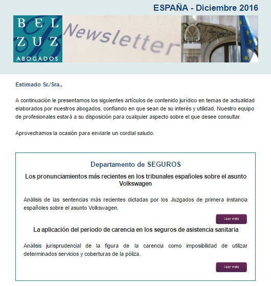Newsletter España - Diciembre 2016