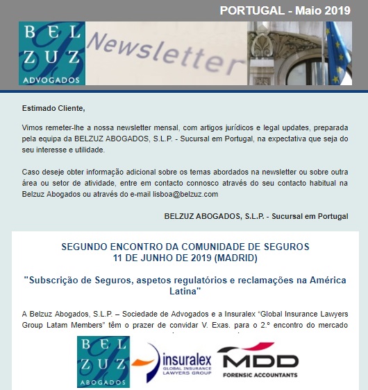 Newsletter Portugal - Maio 2019