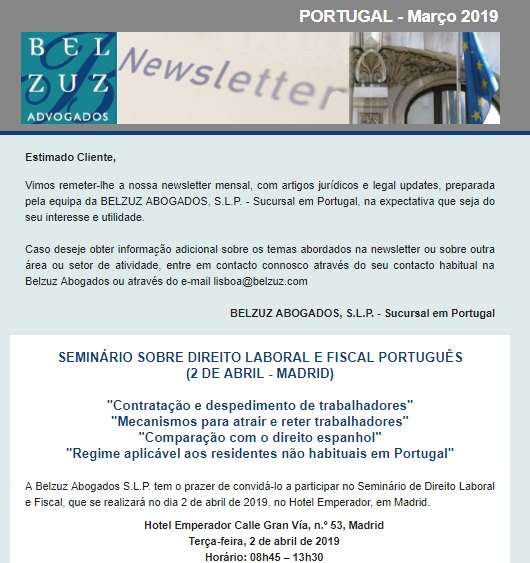 Newsletter Portugal - Março 2019