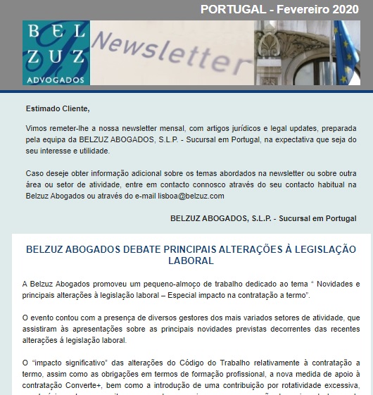 Newsletter Portugal - Fevereiro